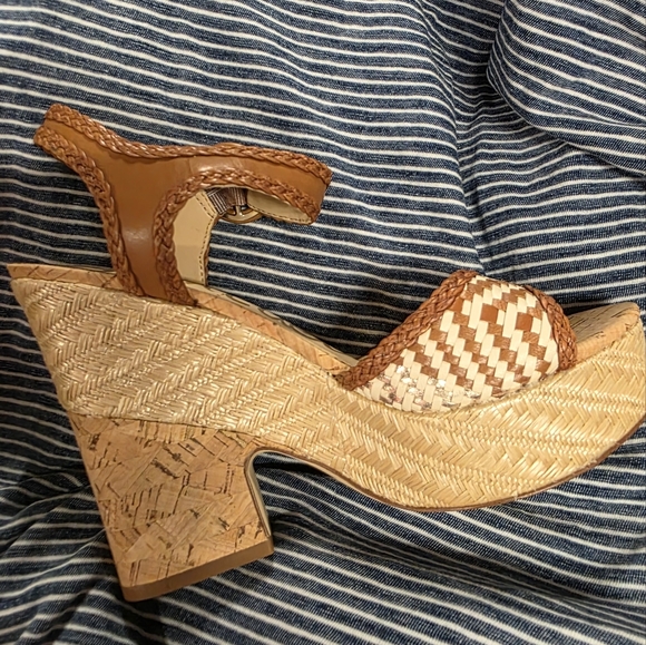 Sam Edelman Lillie Woven Cork Platform Sandals - Picture 6 of 12